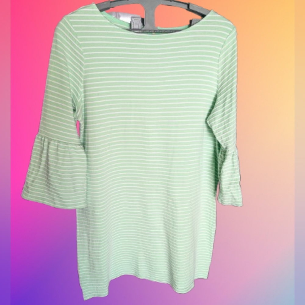 Crown & Ivy Bell Sleeve Box Dress: Green, Size L